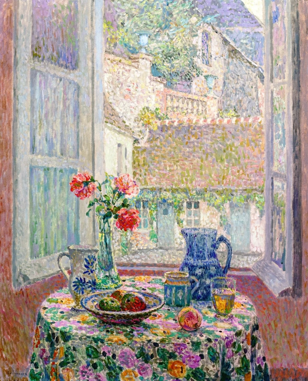Henri Le Sidaner - 106, Il tavolo con vista sul cortile